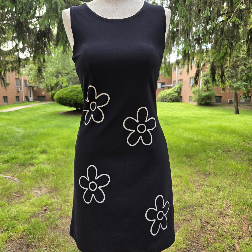 Black Floral Sleeveless Dress